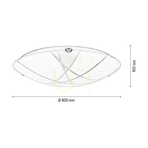 Taklampa Dakota, inkluderar 1 st LED-lampa 2700K 18 W, krommetall/vit glasskärm, Ø40 cm small 5