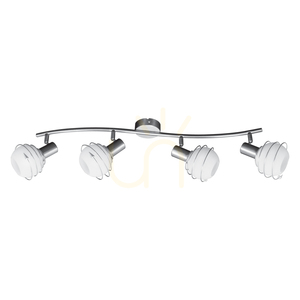 Taklampa Daria, 4xE14, Max. 40 W, satinmetall/vit, glasskärm, 85 cm small 1