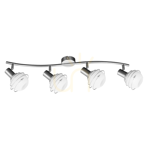 Kontrollera Taklampa Daria, 4xE14, Max. 40 W, satinmetall/vit, glasskärm, 85 cm