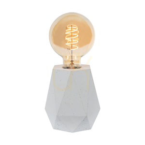 Diamant bordslampa, 1xE27, Max. 25 W, vit betong/svart PVC-kabel, Ø 12 cm small 1