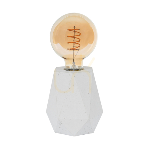 Kontrollera Diamant bordslampa, 1xE27, Max. 25 W, vit betong/svart PVC-kabel, Ø 12 cm
