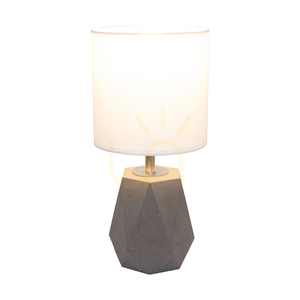 Diamant bordslampa, 1xE27, Max. 25 W, betonggrå/svart PVC-sladd/vit lampskärm, Ø 17 cm small 2