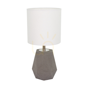 Diamant bordslampa, 1xE27, Max. 25 W, betonggrå/svart PVC-sladd/vit lampskärm, Ø 17 cm small 0