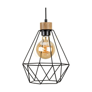 Diament taklampa, 1xE27, Max. 60 W, oljad ek/svart metall/svart PVC-sladd/svart metallskärm, Ø 25 cm small 1