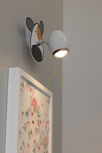 Vägglampa i hundform, 1xGU10 max. 50 W, vit/krom, metall med hundmotiv, 18 cm small 3