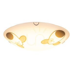 Taklampa med hundmotiv, 2xE27, max 60 W, krommetall/vit, glasskärm med hundmönster, Ø40 cm small 1