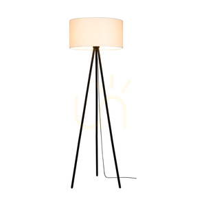 Dove golvlampa, 1xE27, Max. 40 W, svart metall/svart PVC-sladd/vit lampskärm, Ø 50 cm small 1