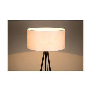 Dove golvlampa, 1xE27, Max. 40 W, svart metall/svart PVC-sladd/vit lampskärm, Ø 50 cm small 2