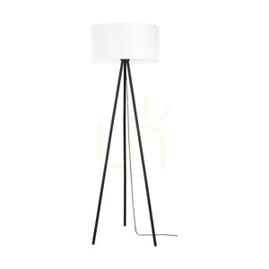 Dove golvlampa, 1xE27, Max. 40 W, svart metall/svart PVC-sladd/vit lampskärm, Ø 50 cm small 0