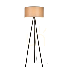 Dove golvlampa, 1xE27, Max. 40 W, svart metall/svart PVC-sladd/grå lampskärm, Ø 50 cm small 1