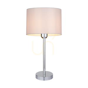 Dove bordslampa, 1xE27, Max. 40 W, krommetall / genomskinlig PVC-sladd / vit lampskärm, Ø 25 cm small 1