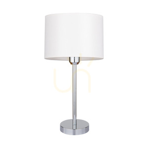 Dove bordslampa, 1xE27, Max. 40 W, krommetall / genomskinlig PVC-sladd / vit lampskärm, Ø 25 cm small 0