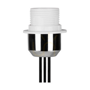Dove bordslampa, 1xE27, Max. 40 W, krommetall / genomskinlig PVC-sladd / grå lampskärm, Ø 25 cm small 2
