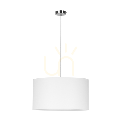 Kontrollera Dove taklampa, 1xE27, Max. 60 W, krommetall / genomskinlig PVC-sladd / vit lampskärm, Ø 50 cm