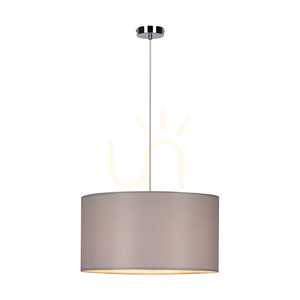 Dove taklampa, 1xE27, Max. 60 W, krommetall / genomskinlig PVC-sladd / grå lampskärm, Ø50 cm small 1