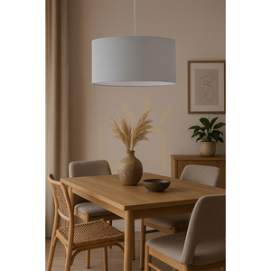 Dove taklampa, 1xE27, Max. 60 W, krommetall / genomskinlig PVC-sladd / grå lampskärm, Ø50 cm small 2