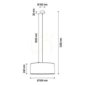 Dove taklampa 1xE27 Max. 60 W oljad ek/genomskinlig PVC-sladd/vit lampskärm, Ø 50 cm small 3