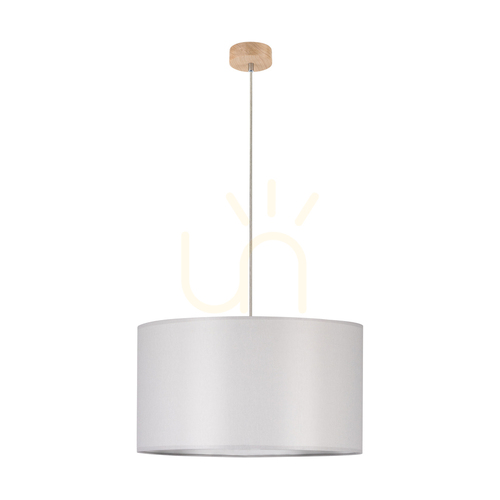 Kontrollera Dove taklampa 1xE27 Max. 60 W, oljad ek / genomskinlig PVC-sladd / grå lampskärm, Ø 50 cm