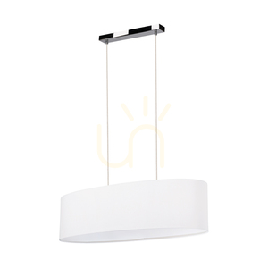 Dove taklampa, 2xE27, Max. 40 W, krommetall / genomskinlig PVC-sladd / vit lampskärm, 80 cm small 0