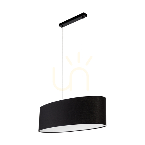 Kontrollera Britop Dove 17400204 pendellampa – svart tygskärm, 80 cm, 2×E27