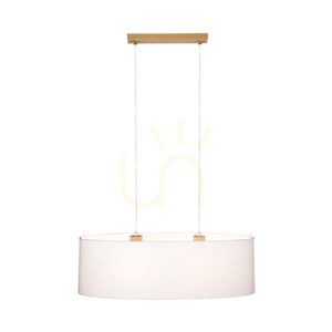 Dove taklampa 2xE27 Max. 40 W, oljad ek / genomskinlig PVC-sladd / vit lampskärm, 80 cm small 1