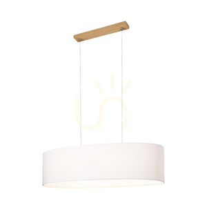 Dove taklampa 2xE27 Max. 40 W, oljad ek / genomskinlig PVC-sladd / vit lampskärm, 80 cm small 3