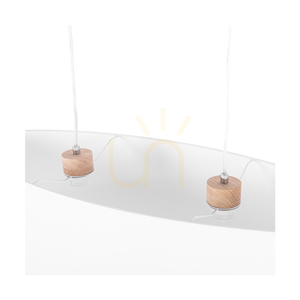 Dove taklampa 2xE27 Max. 40 W, oljad ek / genomskinlig PVC-sladd / vit lampskärm, 80 cm small 4