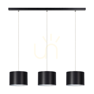 Dove taklampa, 3xE27, Max. 40 W, svart metall/genomskinlig PVC-sladd/svart lampskärm, 117 cm small 0