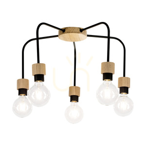 Taklampa Eclait, 5xE27, Max. 40 W, oljad ek/svart metall, Ø 55 cm small 1