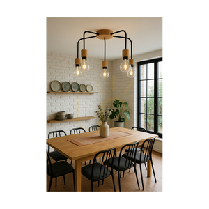 Taklampa Eclait, 5xE27, Max. 40 W, oljad ek/svart metall, Ø 55 cm small 2