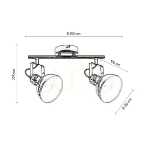 Edit taklampa, 2xE27, Max. 60 W, koppar, 39,5 cm small 3