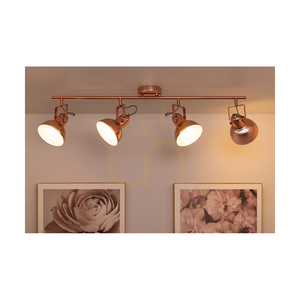 Edit taklampa, 4xE27, Max. 60 W, koppar, 86 cm small 3