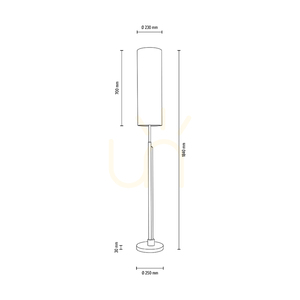 Golvlampa Eleganta, inklusive LED + 500 lm, 3000 K, 22 W, antracitfärgad metall / svart PVC-sladd / vit lampskärm, Ø 25 cm small 2