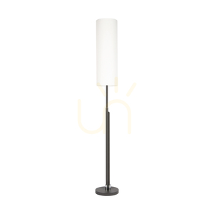 Golvlampa Eleganta, inklusive LED + 500 lm, 3000 K, 22 W, antracitfärgad metall / svart PVC-sladd / vit lampskärm, Ø 25 cm small 0
