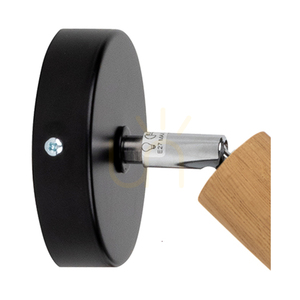 Elmin vägglampa 1xE27 Max. 25 W, oljad ek/svart metall/krommetall, 14 cm small 1