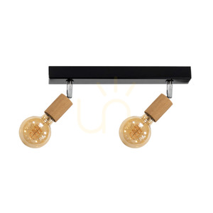 Elmin taklampa 2xE27 Max. 25 W, oljad ek/svart metall/krommetall, 41 cm small 0