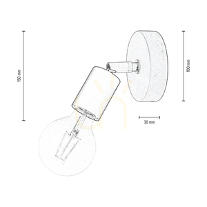 Elmo vägglampa 1xE27 Max. 25 W, oljad ek/svart metall/krommetall, 13 cm small 2