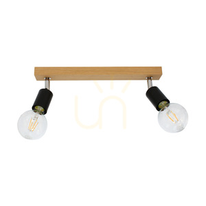 Elmo taklampa, 2xE27, Max. 25 W, oljad ek/svart metall/krommetall, 40 cm small 0