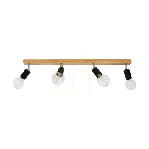 Kontrollera Elmo taklampa, 4xE27, Max. 25 W, oljad ek/svart metall/kromad metall, 78 cm
