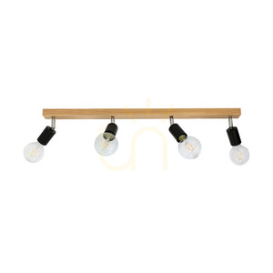 Elmo taklampa, 4xE27, Max. 25 W, oljad ek/svart metall/kromad metall, 78 cm small 0