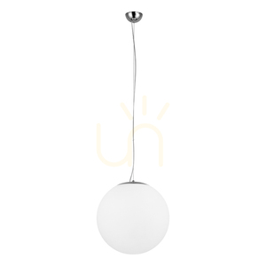 Emil taklampa, 1xE27, Max. 60 W, krommetall / genomskinlig PVC-sladd / vit glasskärm, Ø 50 cm small 0