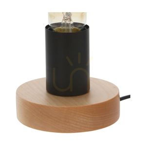 Enar bordslampa, 1xE27, Max. 25 W, björk/svart metall/svart PVC-kabel, Ø 10 cm small 1