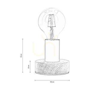 Enar bordslampa, 1xE27, Max. 25 W, björk/svart metall/svart PVC-kabel, Ø 10 cm small 2