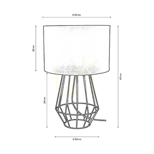 Endorfina bordslampa, 1xE27, Max. 60 W, svart metall/svart PVC-sladd/svart lampskärm, Ø 30 cm small 3