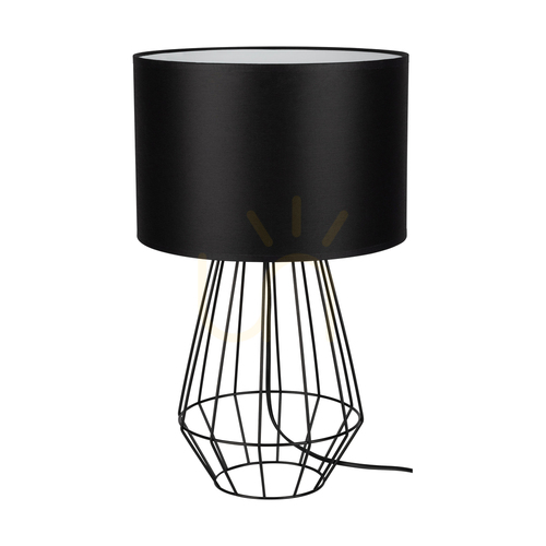 Kontrollera Endorfina bordslampa, 1xE27, Max. 60 W, svart metall/svart PVC-sladd/svart lampskärm, Ø 30 cm