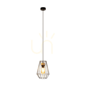 Endorfina taklampa 1xE27 Max. 60 W, oljad ek/svart metall/svart PVC-sladd, Ø 21 cm small 1