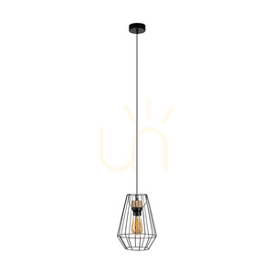 Endorfina taklampa 1xE27 Max. 60 W, oljad ek/svart metall/svart PVC-sladd, Ø 21 cm small 0