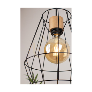 Endorfina taklampa, 1xE27, Max. 60 W, oljad ek/svart metall/svart PVC-sladd, Ø 31 cm small 3