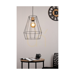 Endorfina taklampa 1xE27 Max. 60 W, oljad ek/svart metall/svart PVC-sladd, Ø 41 cm small 1