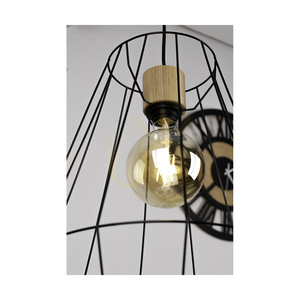 Endorfina taklampa 1xE27 Max. 60 W, oljad ek/svart metall/svart PVC-sladd, Ø 41 cm small 2